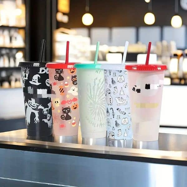 Plastic Cups with Straw 0