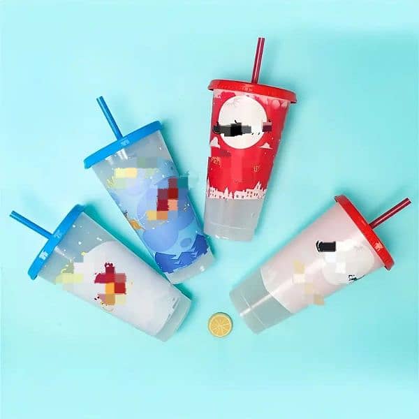 Plastic Cups with Straw 1