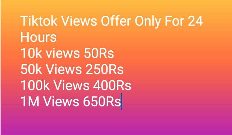 Tiktok Views 24 House Special Offer 0