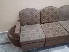 Sofa set with solid wood used in it.