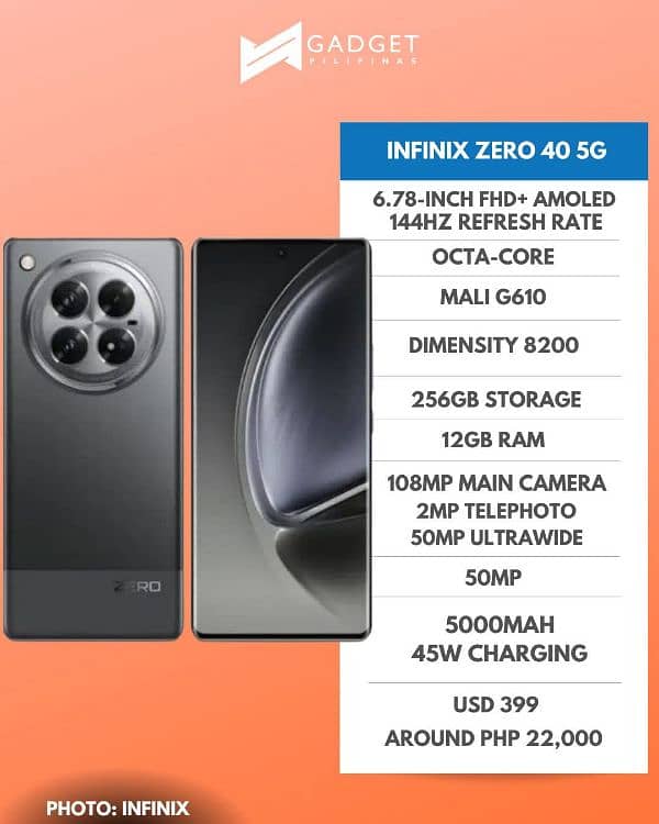 Infinix zero 40 10/10 full box 1