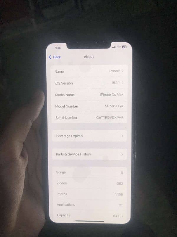 Urgent Sell iPhone XSMax Non PTA LLA Model 4