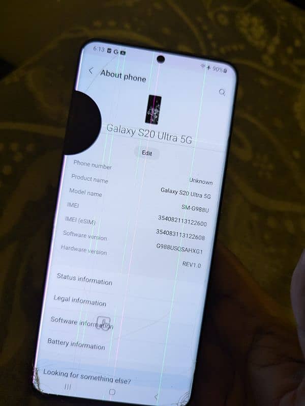Samsung s20ultra 12/128 non pta condition pics mai dekh sakte 9