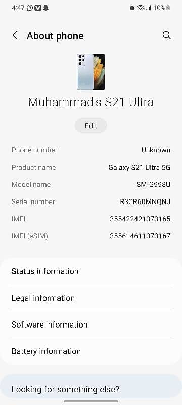 Samasung Galaxy S21 ultra 5G 7