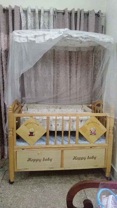 baby cot with baby swing in excellent condition 1