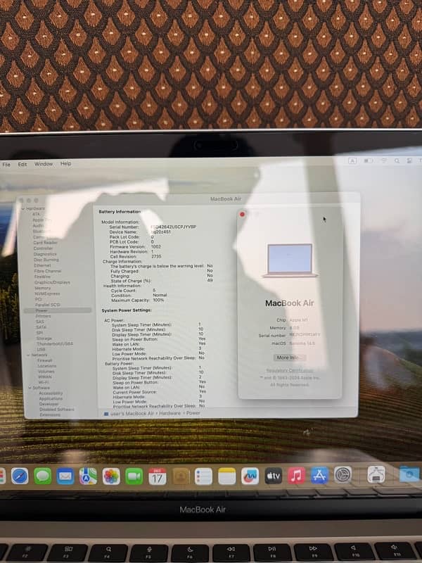 Macbook Air M1 only 5 cycle count - 8/256GB 100% health 6