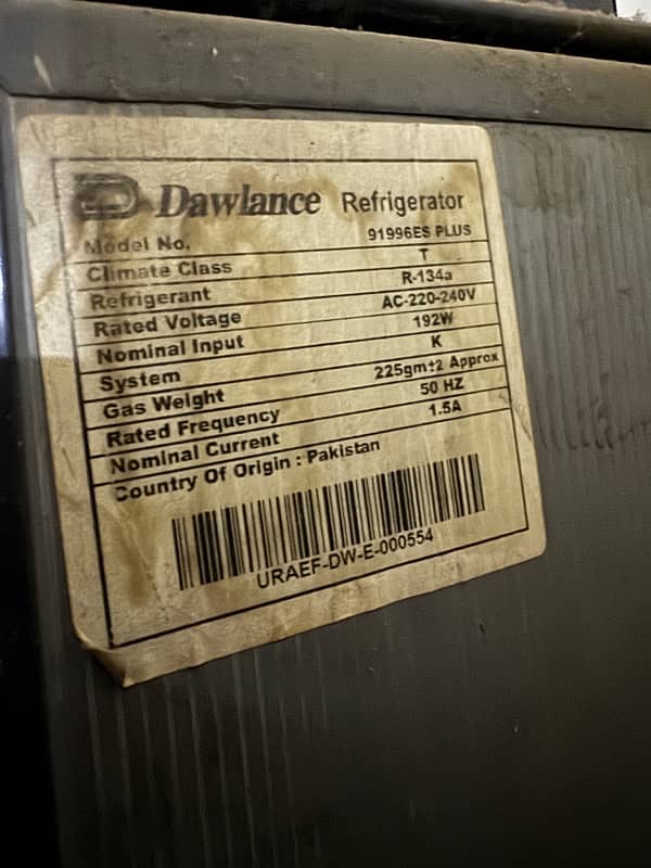 Dawlance Refeigerator Fridge 91996 ES Plus for sale 1