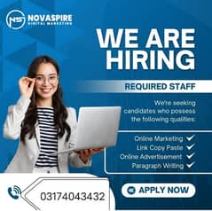 online jobs/full time/part time/simple typing jobs for boys and girls