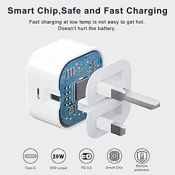 iPhone Charger 20W PD Charger Type C Adapter -USB-C Power Charger 3PI 1