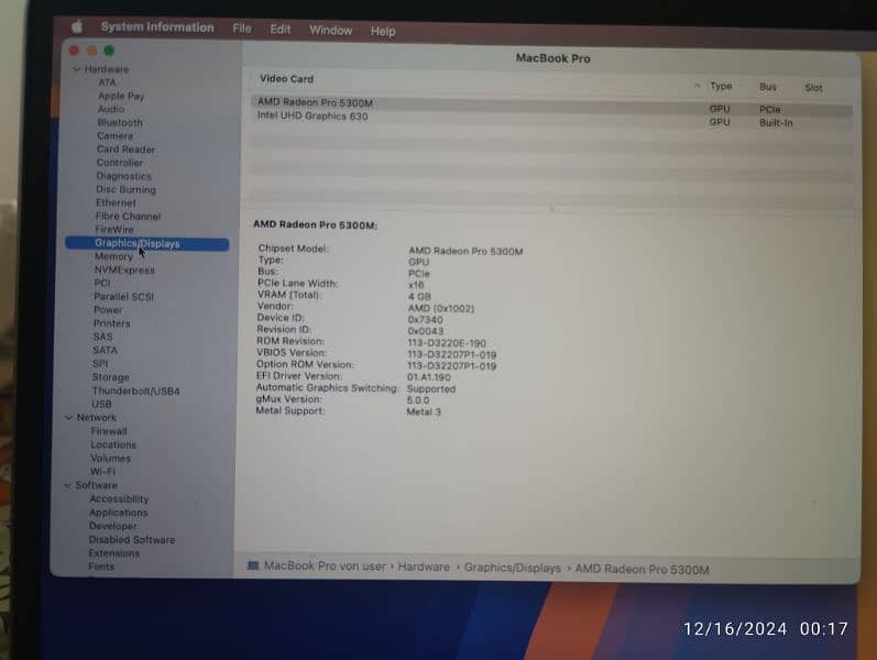 MacBook pro 2019 16 display 32GB RAM/1TB SSD- 50 CC 6