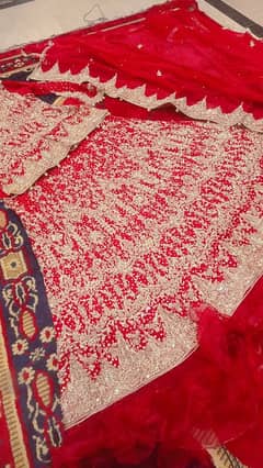 Beautiful full heavy embroidery barat maxi wine red, full sleeves