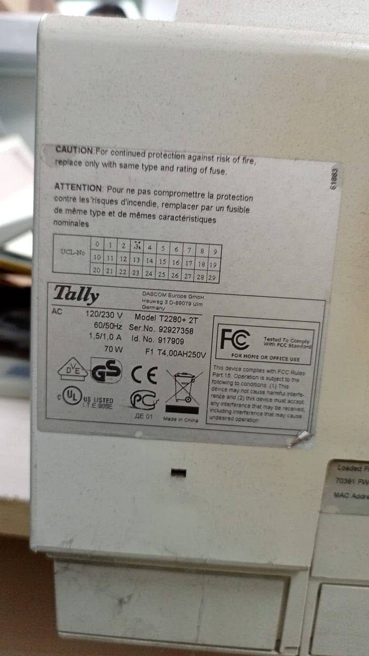 Dot matrix printer Tally T2280+ 3