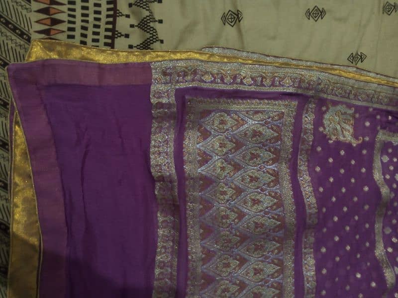 purple banarasi  suit three piece 2