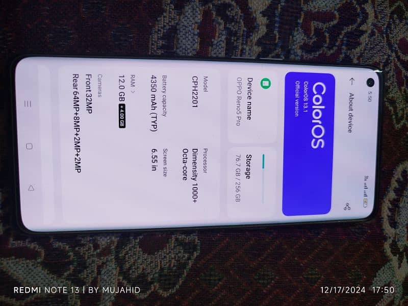 Oppo reno 5 pro 5g 8/256 1