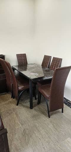 Dining table. glass table 6 chair