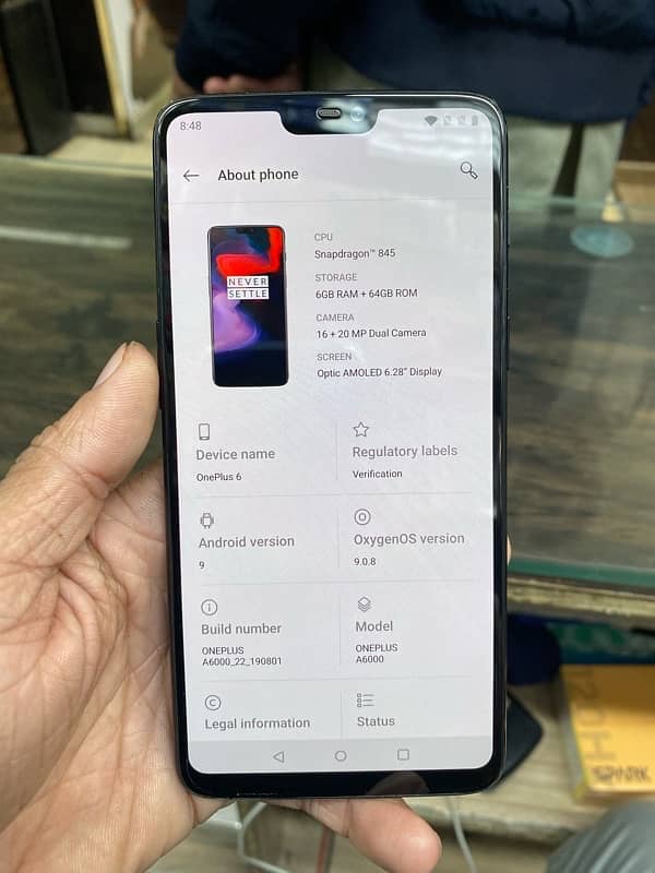 Oneplus 6 6/64 pta approved 7