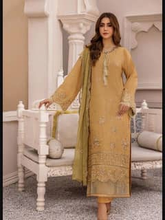 3pc embroidered unstitched suit