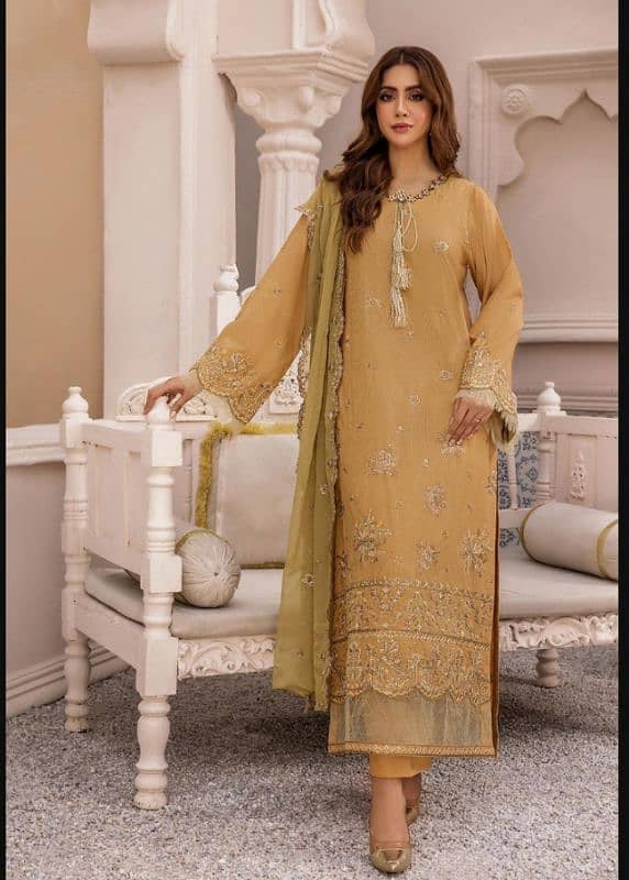 3pc embroidered unstitched suit 1