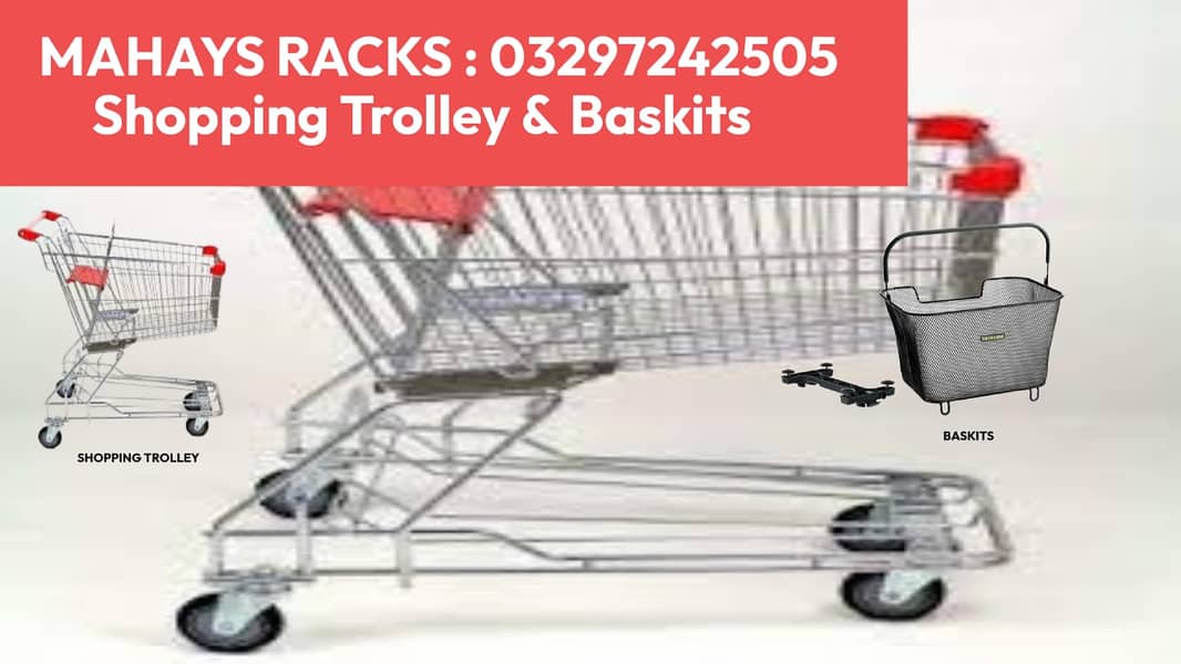 Shopping Trolleys/ baskets/ POS/ store Racks/ cash counters/ wall rac 0