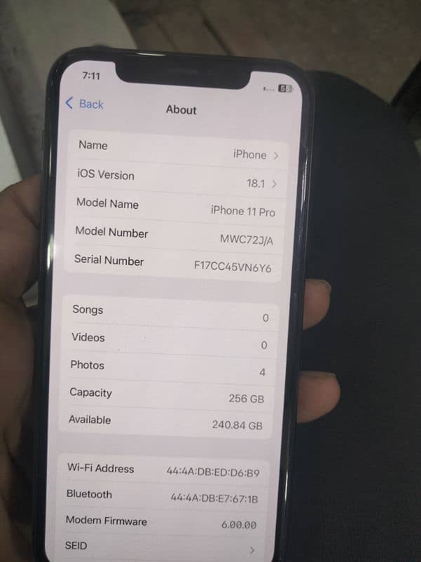 11 pro PTA approved 256gb 7