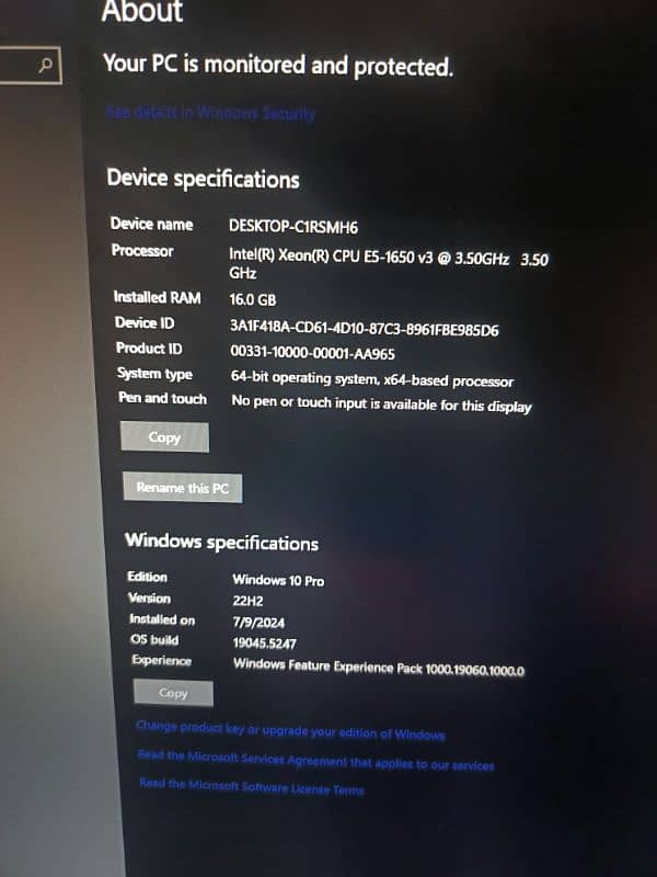 Gaming PC Rx 590 8gb e5 1650 v3 equivalent to core i5 7th gen 3