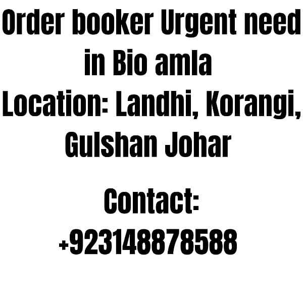 Order booker Urgent need in Bio amla shampoo 0