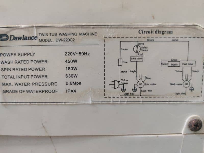 Twin Tub top load Dowlance Washing machine 5