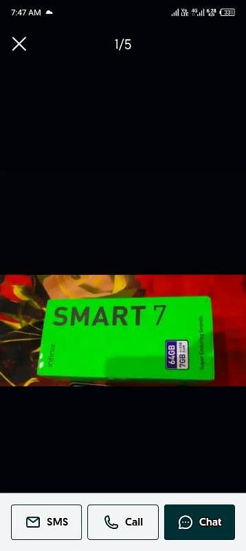 Infinix smart 7 4+3 64 urgent sell full box  exchange possible 3