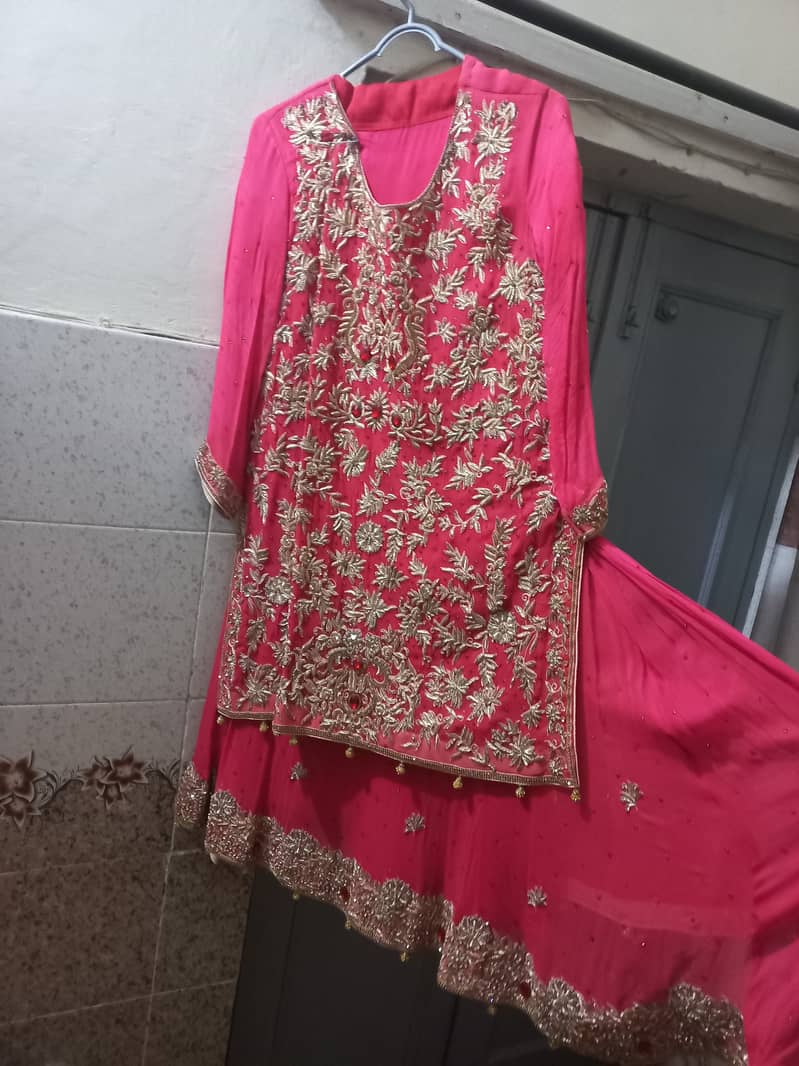 Red bridal langha for barat 1