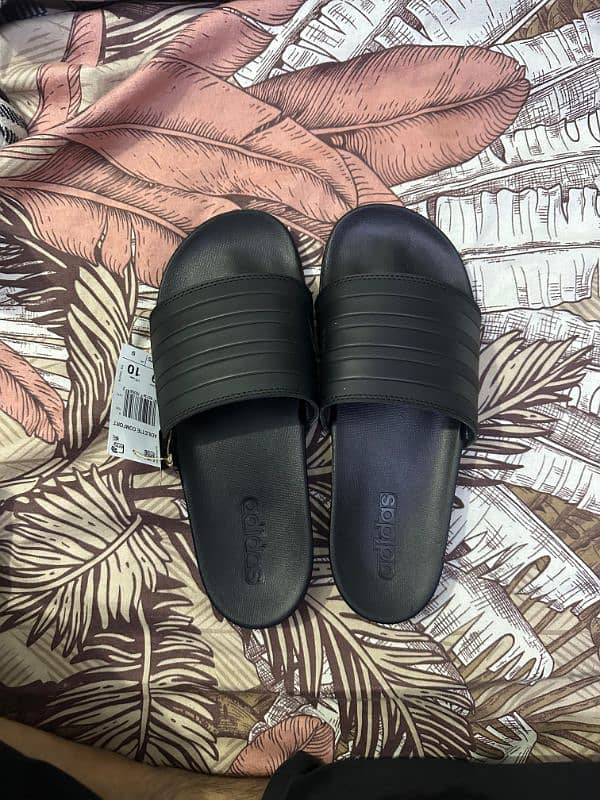 new adidas comfort slides available. tags are attached 0