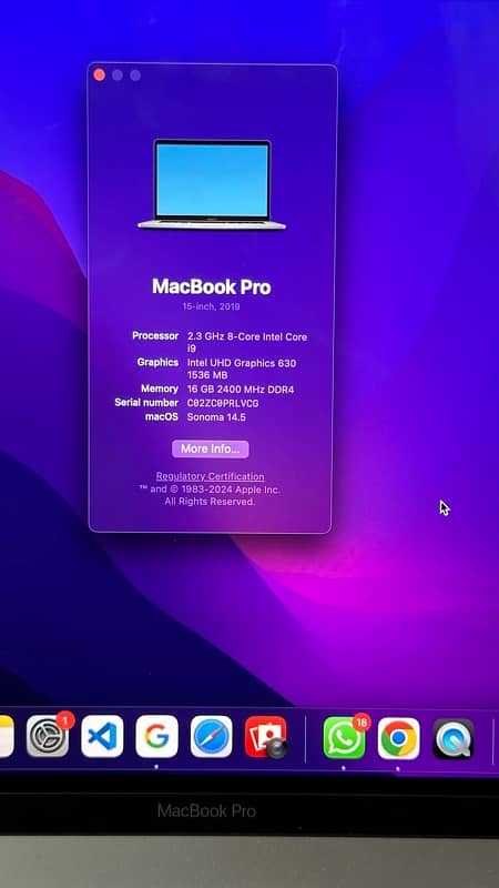 macbook pro 2019 15.4inch 5