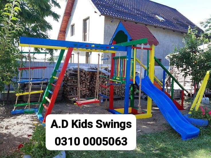 Swings|Slide|Seesaw|Marygoround|Bench|Gazibo|Tree House|Park Setup 5