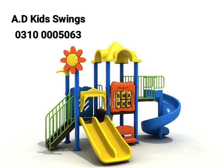 Swings|Slide|Seesaw|Marygoround|Bench|Gazibo|Tree House|Park Setup 6