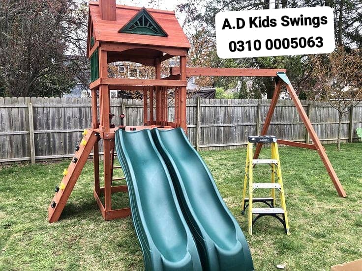 Swings|Slide|Seesaw|Marygoround|Bench|Gazibo|Tree House|Park Setup 9