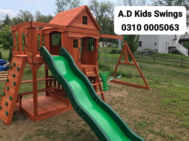 Swings|Slide|Seesaw|Marygoround|Bench|Gazibo|Tree House|Park Setup 7