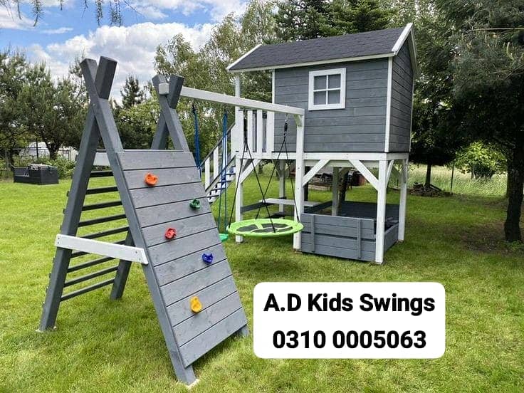 Swings|Slide|Seesaw|Marygoround|Bench|Gazibo|Tree House|Park Setup 8