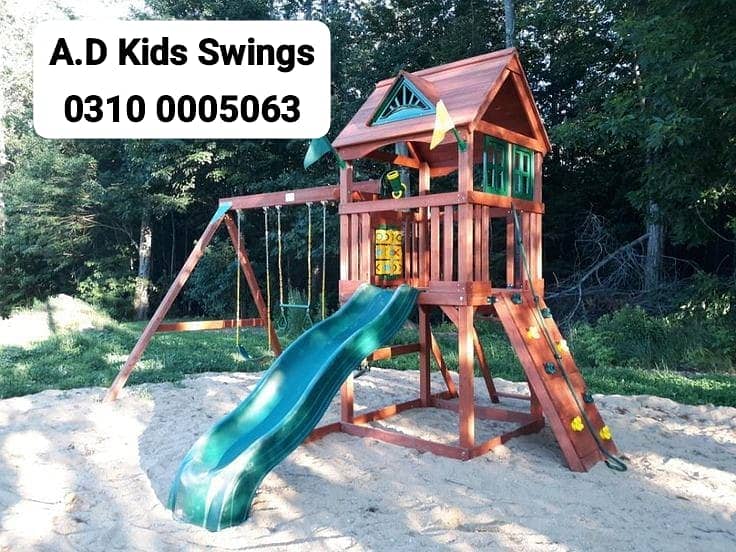 Swings|Slide|Seesaw|Marygoround|Bench|Gazibo|Tree House|Park Setup 10