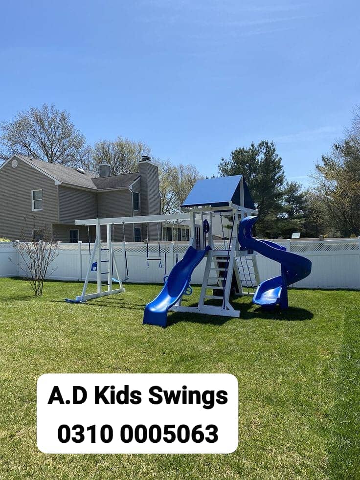 Swings|Slide|Seesaw|Marygoround|Bench|Gazibo|Tree House|Park Setup 11