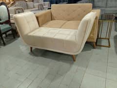 Sofa Setty Two seater Back less Modern design in Velvet Fabric