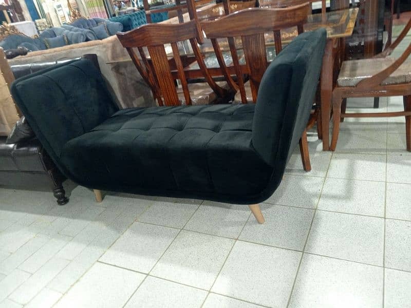 Sofa Setty Two seater Back less Modern design in Velvet Fabric 2