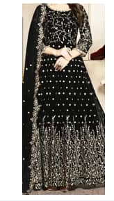 Dress for womens | Dress for girls | Womens Chiffon Embroidered Frock 1