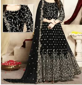 Dress for womens | Dress for girls | Womens Chiffon Embroidered Frock 2