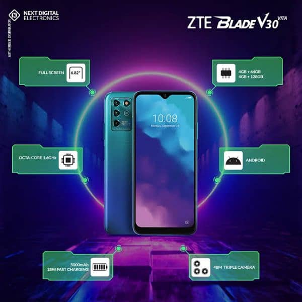 ZTE V30 Vita 128GB/4 Box Full warranty 2