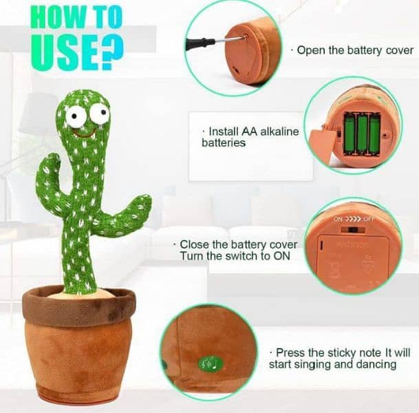 Dancing Cactus Plush Toy For Kids 0