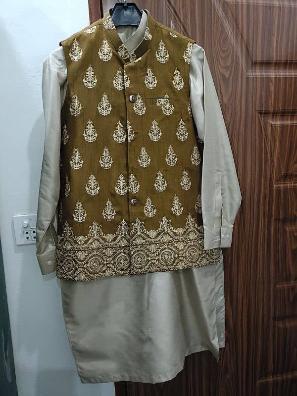 Mehndi Dress with waistcoat 5