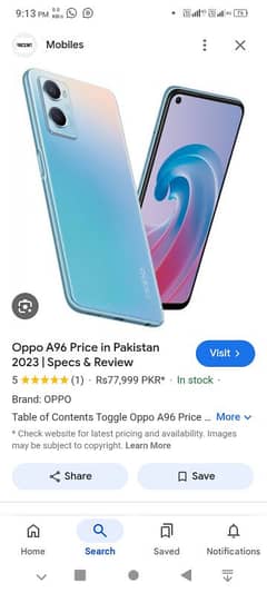 OPPO A96 4gb 128gb