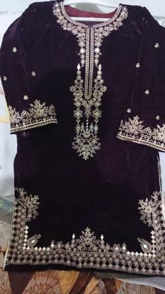 new embroided velvet kurti