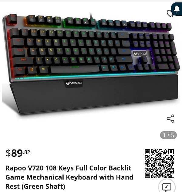 Rapoo V720s RGB Gaming Mechanical Backlit Keyboard 17