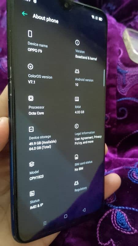 Oppo F9 4gb 64gb 10