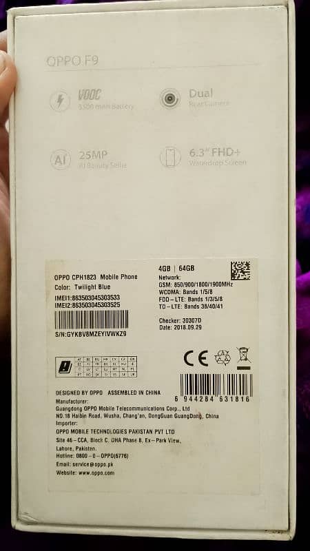 Oppo F9 4gb 64gb 11